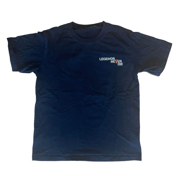 Legends Never Die Big V and Butterfly Black Tee Shirt Mens Size Medium - Picture 2 of 7